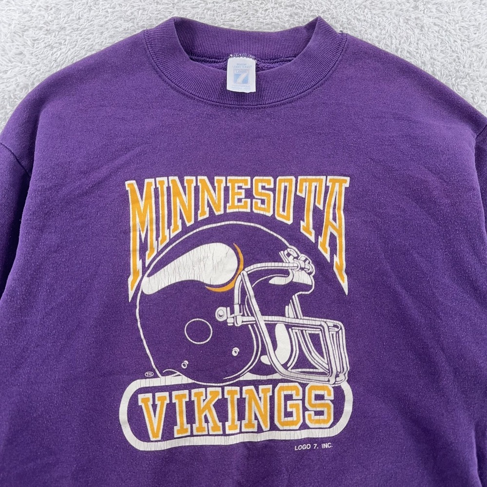 Vintage Minnesota Vikings Sweatshirt Mens Small NFL Football Logo 7 Crewneck 90s